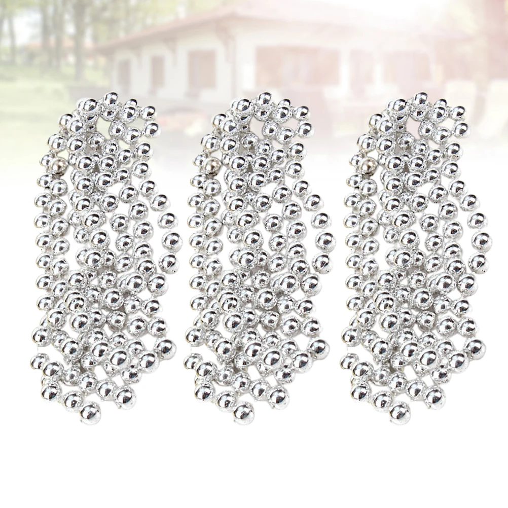

3 Pcs Bead Chain Decoration Christmas Tinsel Garland Xmas Party Hanging Tree Topper for