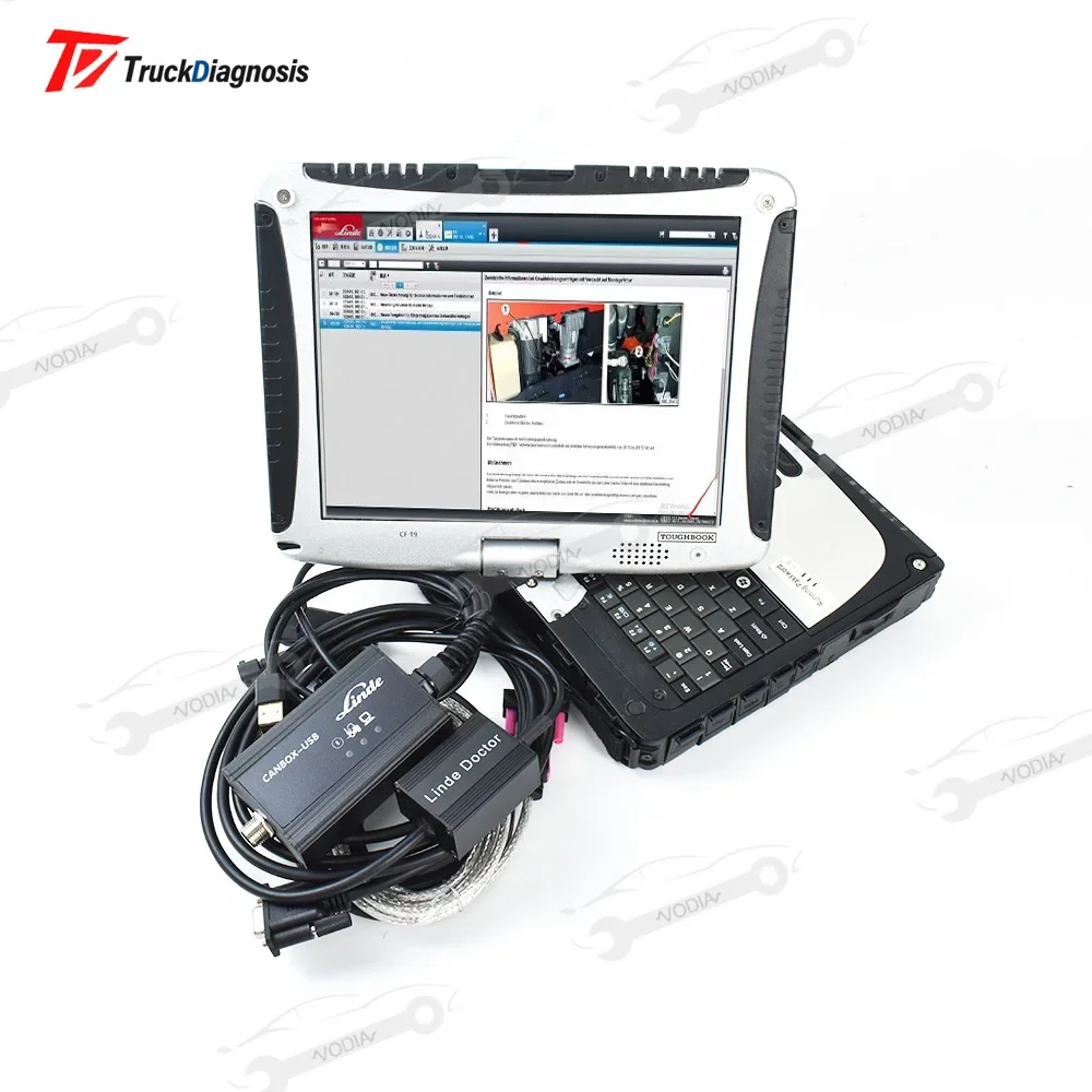 Forklift diagnostic scanner Tool Linde Canbox doctor With CF19 Laptop forklift for Linde pathfinder software