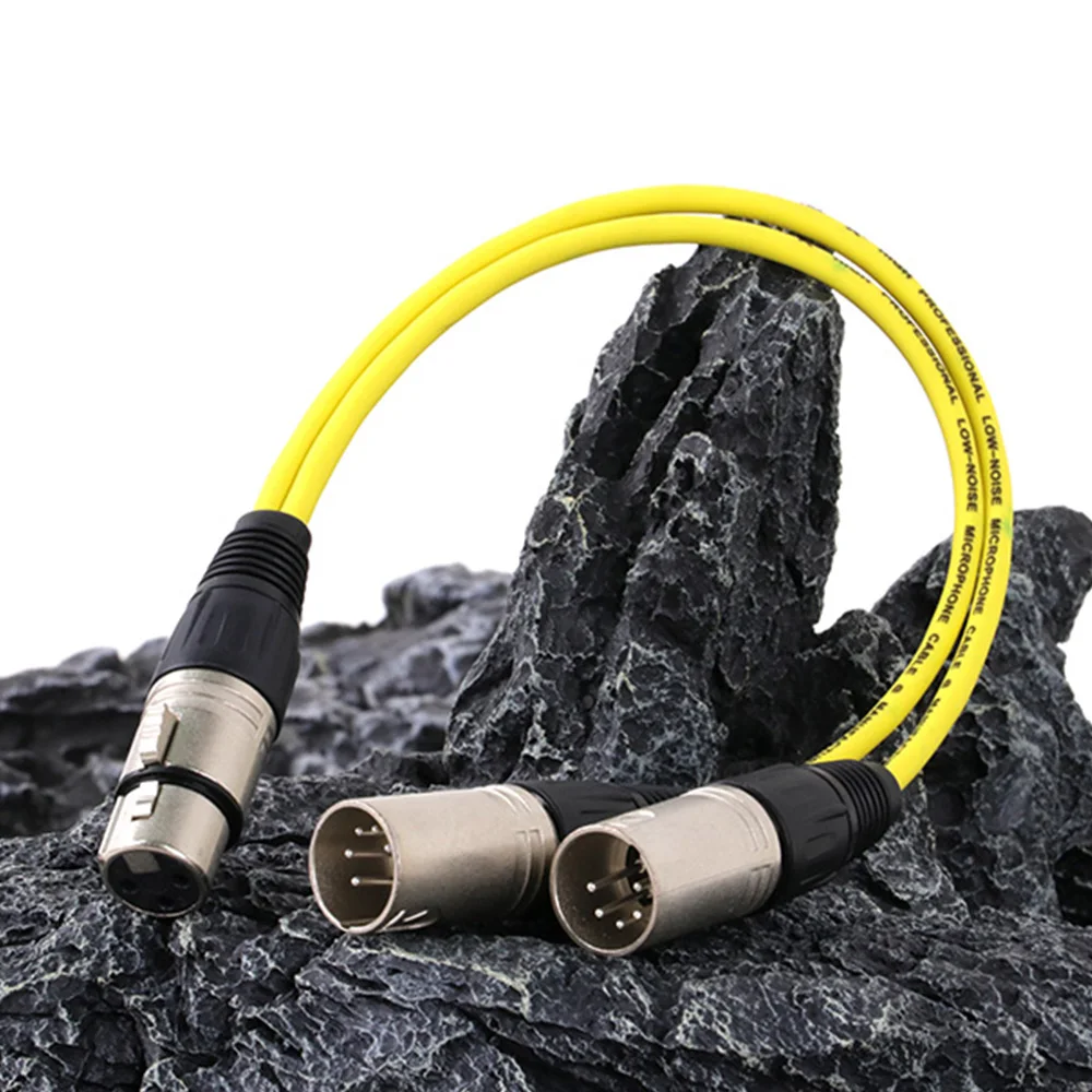 Kabel XLR Splitter Y, 3-pinowy żeński XLR na podwójny 5-pinowy męski konwerter Zbalansowany przedłużacz adaptera audio MIC do miksera głośnikowego