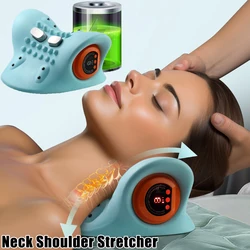 Neck Shoulder Stretcher Relaxer Cervical Chiropractic Traction Device Massage Pillow For Pain Relief Cervical Spine Alignment