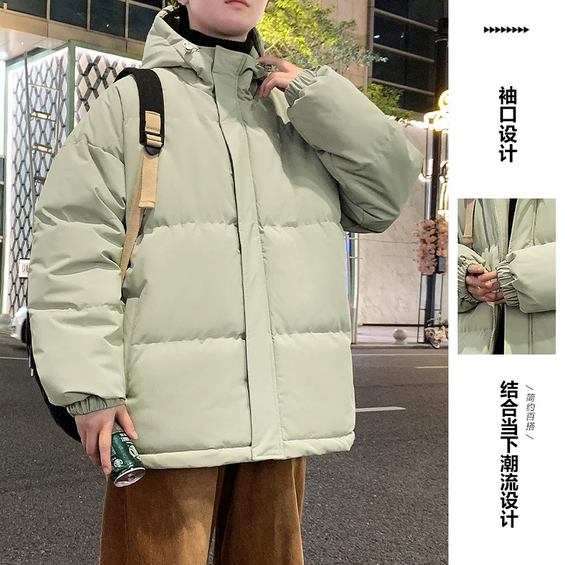 معطف خبز بغطاء للرأس فضفاض مقاس كبير للرجال - سترة شتوية مبطنة بالقطن الفاخر 2025 #2