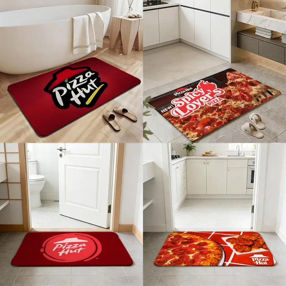 Catering P-Pizza H-Hut Bodenmatte Rutschfeste Schnelltrocknende Kieselgur-Badematte, Saugfähige Fußmatte