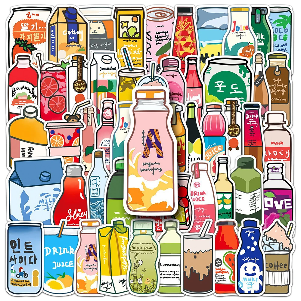 

10/30/50pcs Colorful Drink Anime Stickers DIY Cartoon Graffiti Sticker for Diary Scrapbooking Water Bottlesuitcase Kid Decal Toy