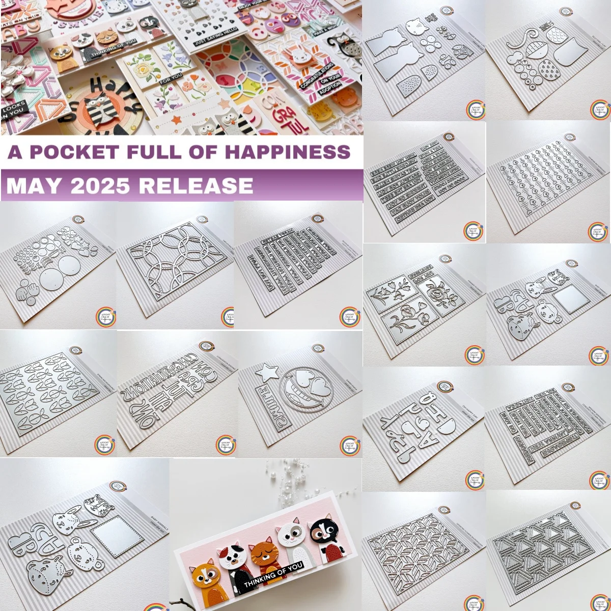 

New Flowers Cat Animal Emoji Background Die Cutting Set for Scrapbooking DIY Photo Album Decorative Supplies Make Paper Cards