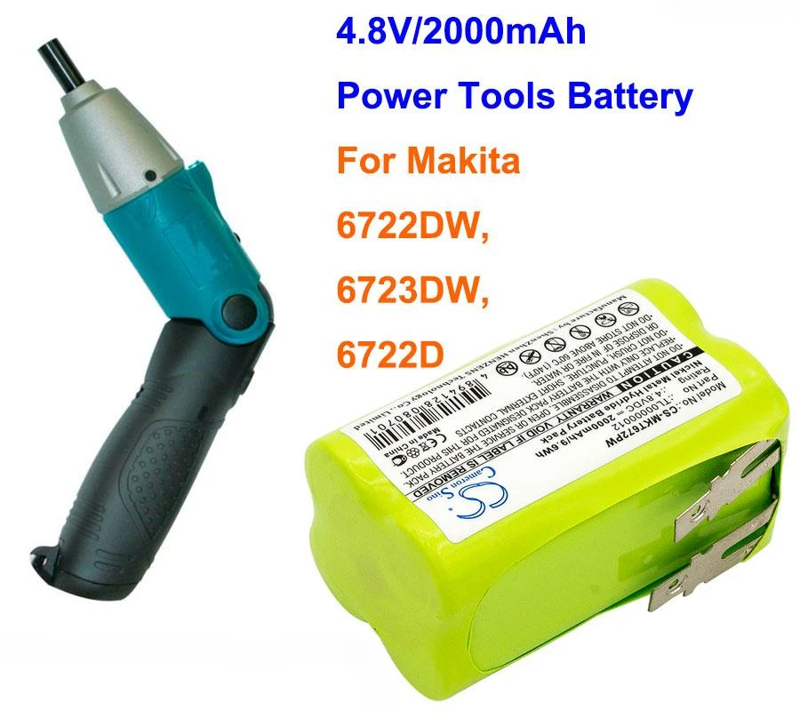 Batería de herramientas eléctricas Cameron Sino 4,8 V, 2000mAh, TL00000012 para Makita 6722DW, 6723DW, 6722D + herramienta