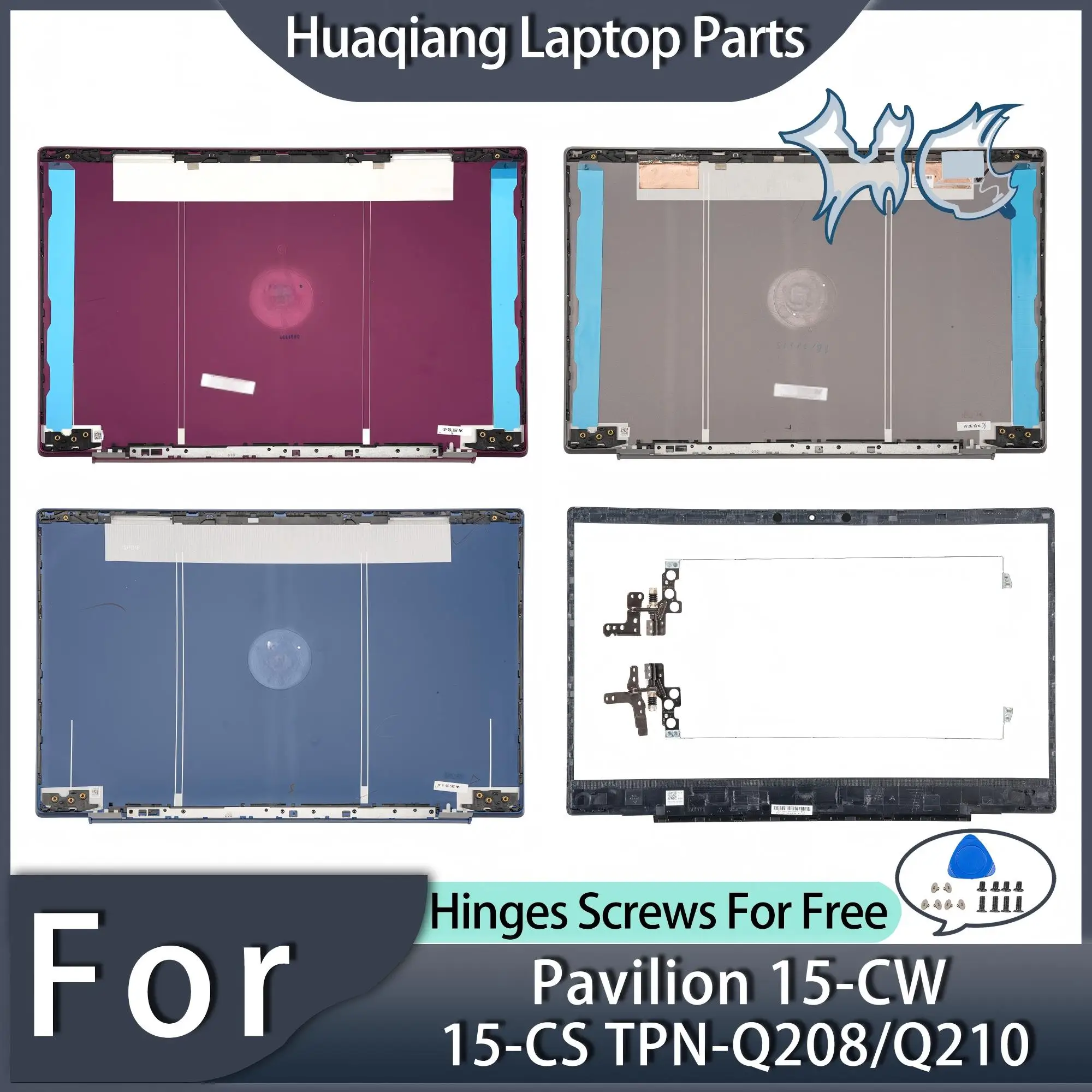 

Задняя крышка ЖК-дисплея для Pavilion 15-CW 15-CS TPN-Q208, верхний корпус, петли для передней панели, детали для ноутбука, замена черного/серого цвета