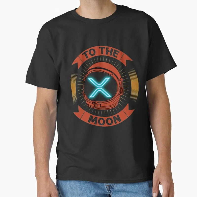 

XRP To The Moon Ripple XRP Crypto Gifts Bitcoin Cryptocurrency Blockchain Wallet HODL Gift T shirt for man Large size Tops