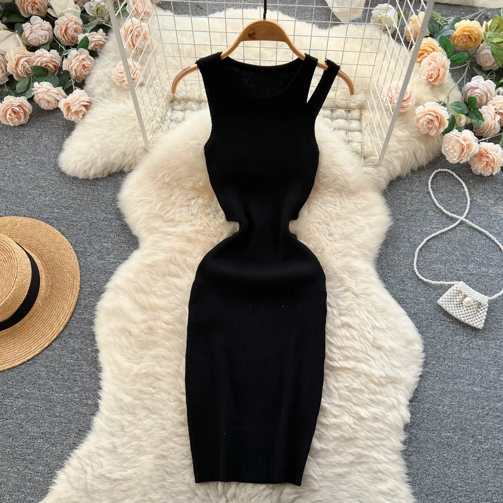 المرأة مطاطا أكمام محبوك فستان قصير الصيف مثير قطع الخصر حزمة التفاف الوركين فستان قصير السيدات فستان الشمس الطرف #5
