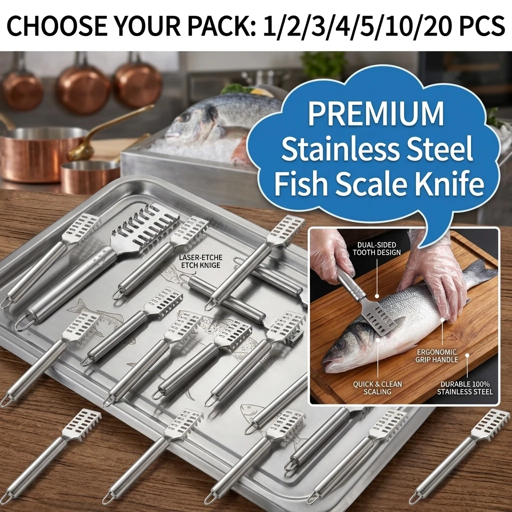 1/2/3/4/5/10/20PCS Stainless Steel Fish Scale Knife Scale Scraper Sawtooth Scraping Boning Filleting Cut Scrape Dig Maw Knife