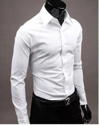 

Brand Clothing Men's Candy Color Long Sleeved Shirt Fashion Business Slim Fit Social Formal Dress Shirts For Men