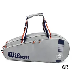 Wilson – French Open Team Tennisschläger, 3- bis 6 Canvas-Taschen, Roland, Garros, Clay Court, Tournament, Tennisschlägertasche, Clay Nav