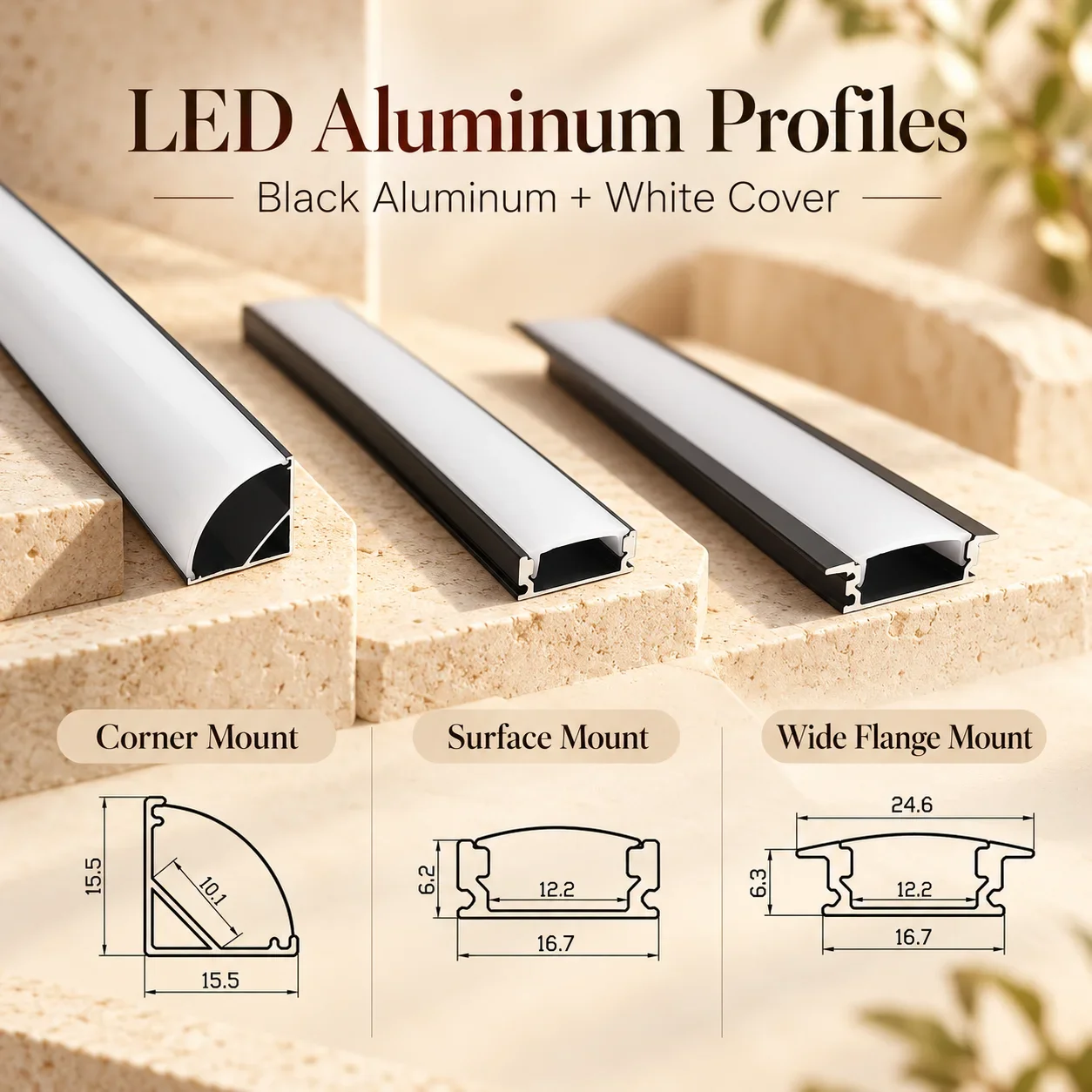 1-20pcs LED Aluminum profile 0.5m W/U/V shape Corner for 5050 2835 LED Strip Bar Lamp channel Holder White Cover