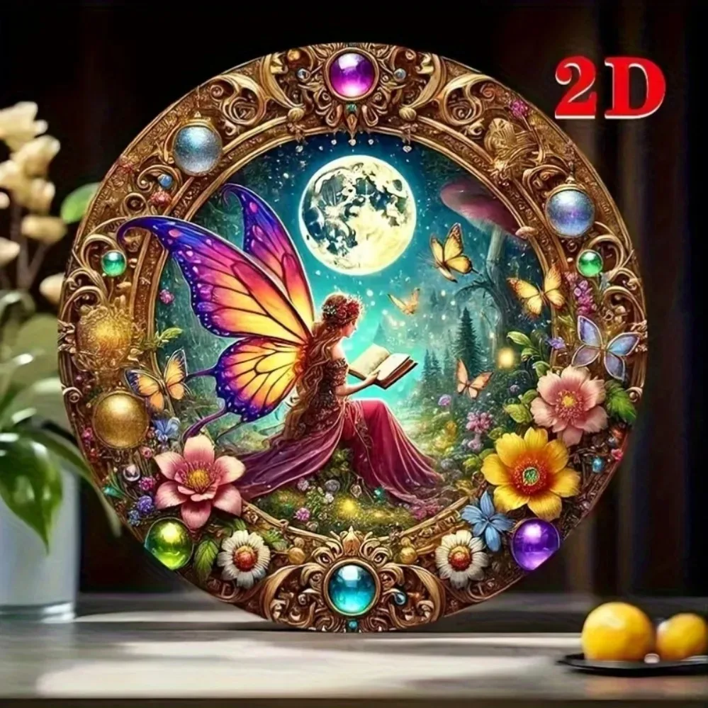 حالمة قزم دائري محكم 2D القراءة الجمال جدار الفن - غرفة المعيشة بار مقهى المرآب الزفاف عطلة ديكور #5