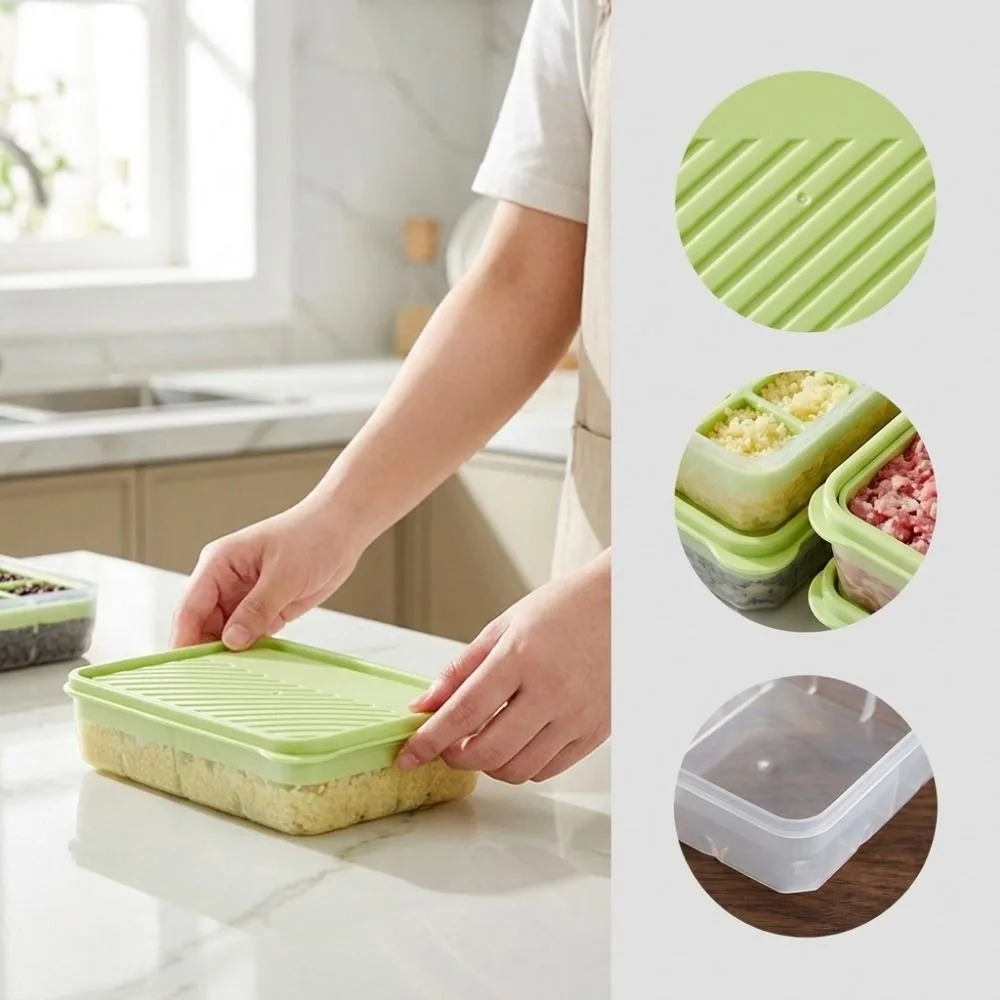 4/8/24 Grids Food Storage Box Detachable Meat Rice Sub Packing Fresh Keeping Container Food-grade Non-stick Ice Cube Molds