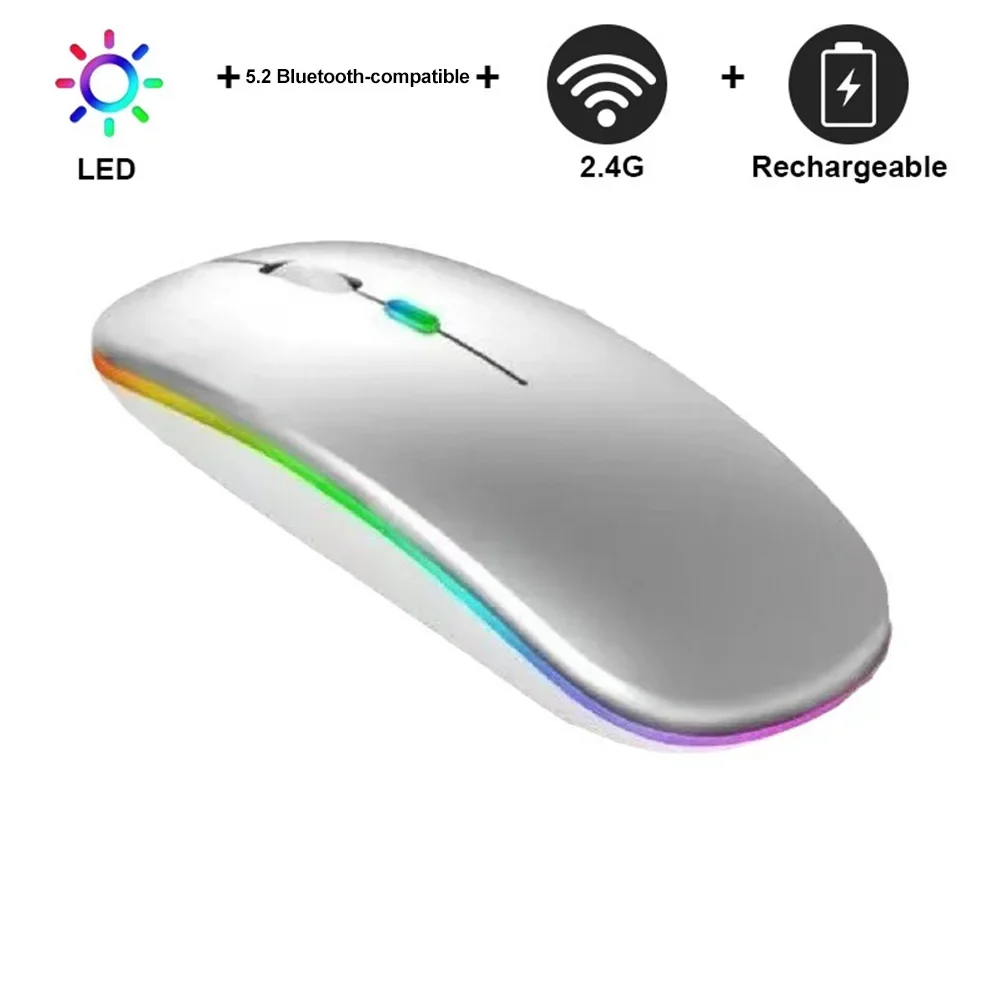 Wireless Mouse Rechargeable Silent Laptop Bluetooth Computer Tablet Business Suitable Computer Office Accessories