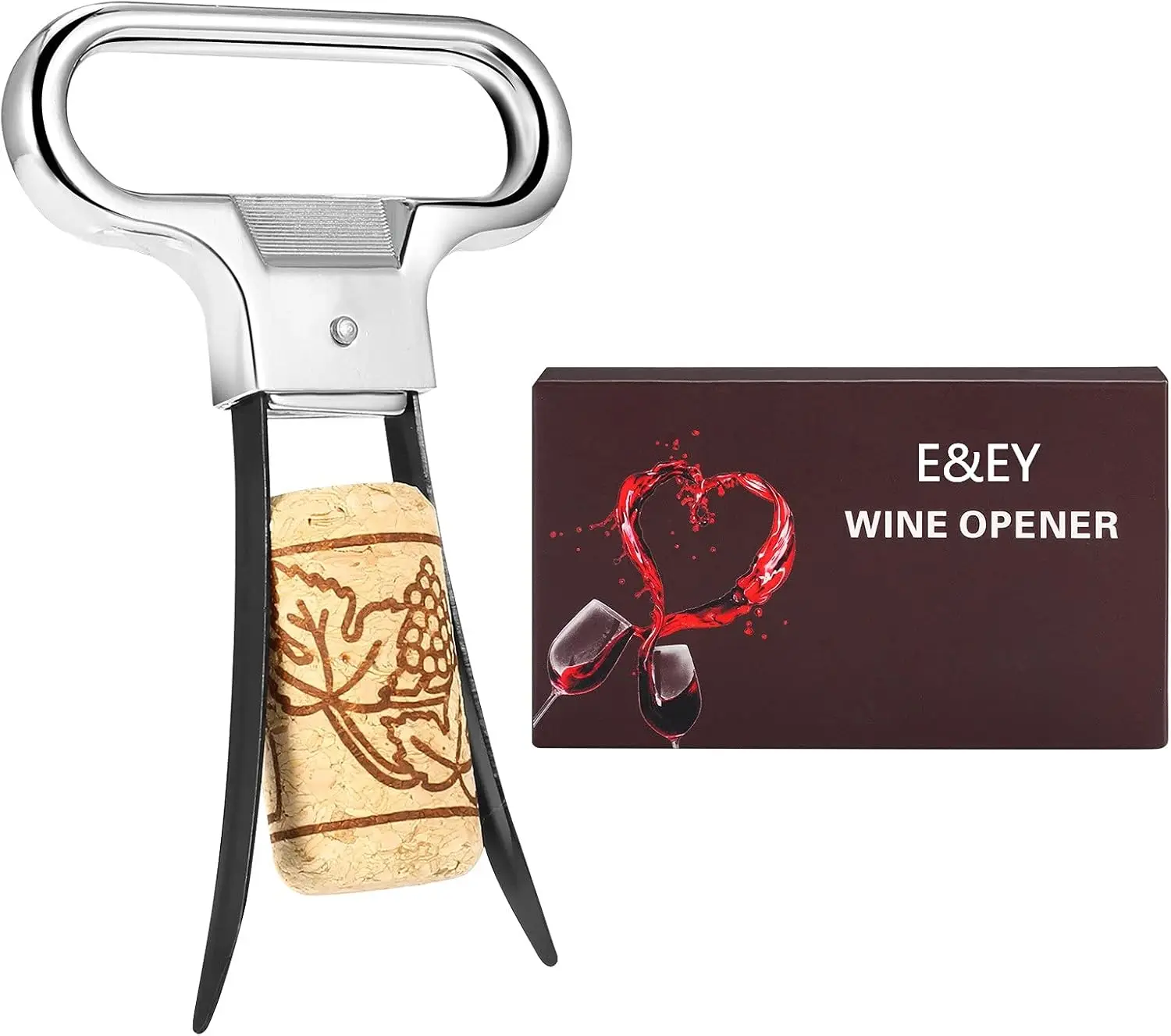 

Ah-So Wine Opener, Two-Prong Cork Puller for Old Bottles, Stainless Steel