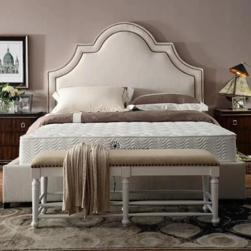 

Solid wood bed 1.8m soft pack, retro neoclassical 1.5m princess