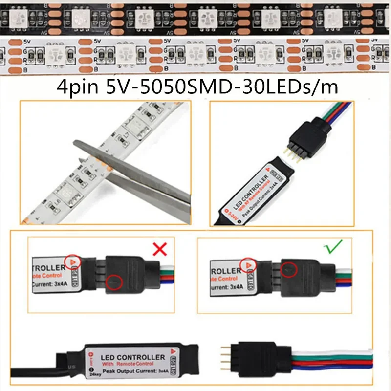 Imagem -05 - Rgb Usb Led Strip Light tv Luzes de Fundo Tuya Wifi Controller Alexa Voz App Controle 5050 Lâmpada de Fita Smd dc 5v 1m 2m 3m 4m 5m