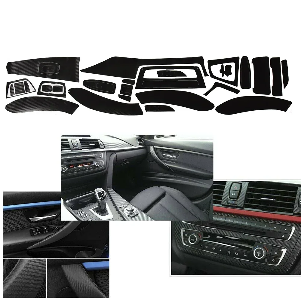 

Enhance the Look of Your Interior with Matte Black Carbon Fiber Trim Sticker For For For For BMW 3 Series F30 F31