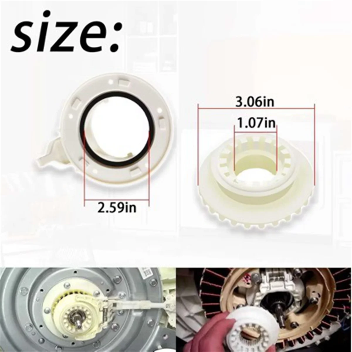 BISMZ Washer Clutch Gear Coupling Replace DC97-18439A for Samsung Clutch Gear Part WA54M8750AV/A4 WA54M8750AW/A4