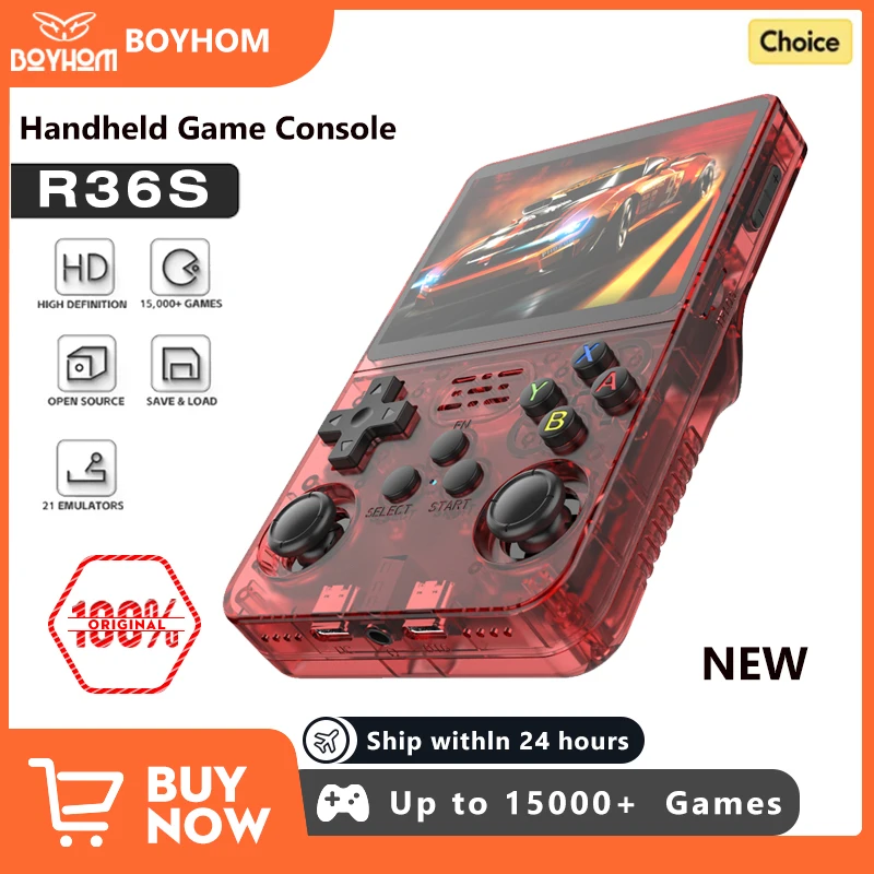 Red R36S 64G Retro Handheld Video Game Console Linux System 3.5 Inch IPS Screen Portable Pocket Video Player 128G Games Boy Gift