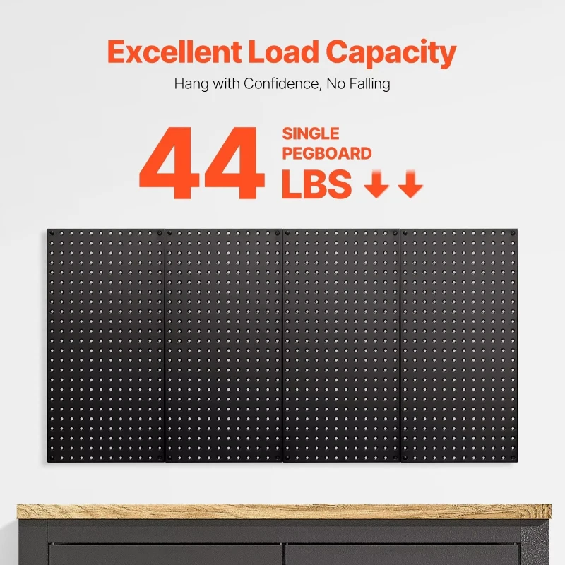 Heavy Duty Steel 24 x 12 Metal Pin Panel Wall Panel 4-Piece Wall Storage Rack for Living Room Tool Storage Pin Panel Wall