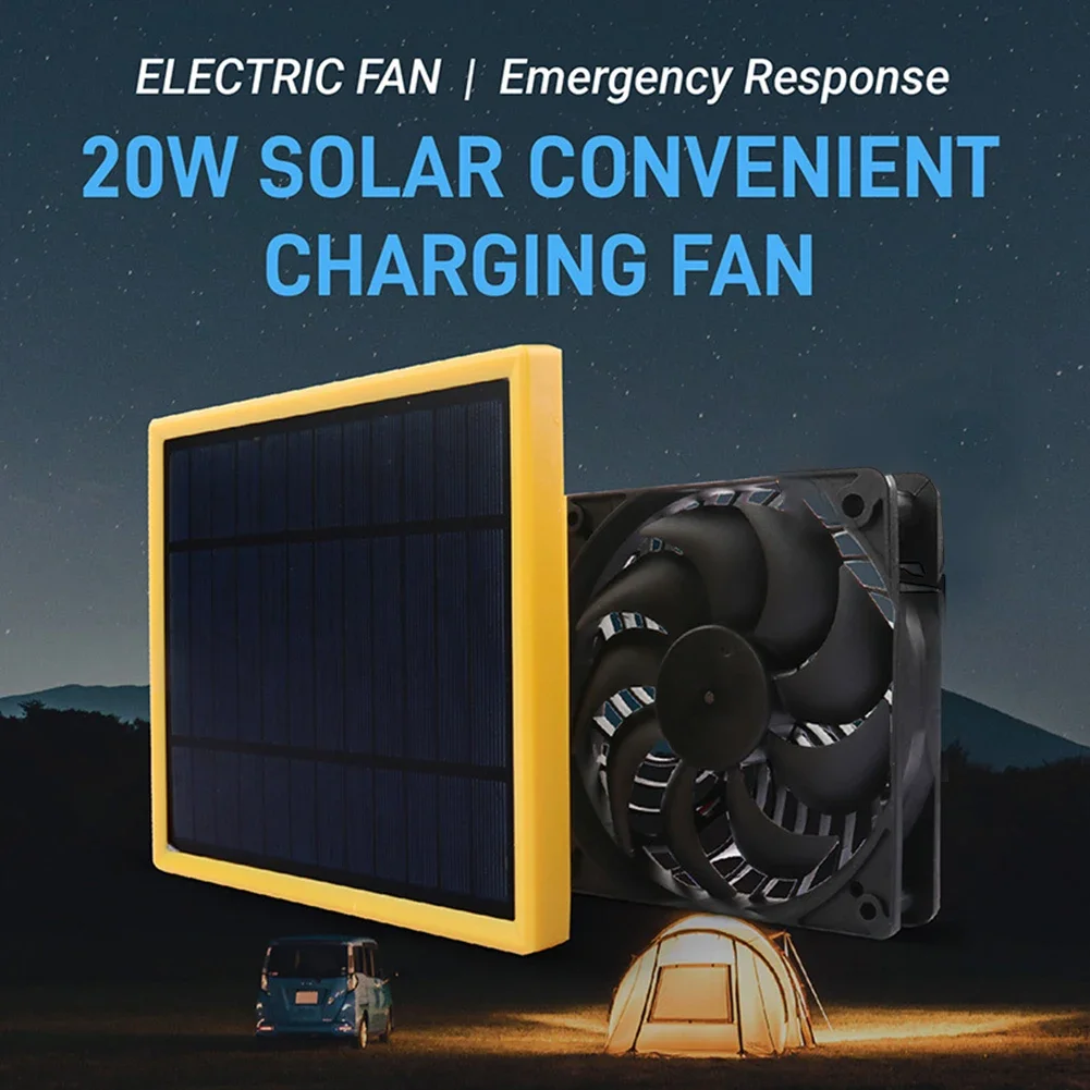 20W 6V Solar Panel Fan Air Purification Solar Panel Ventilation Exhaust Fan For Greenhouses/pet Houses/RV/plant Rooms/home