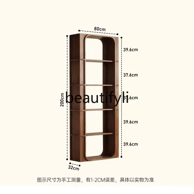G North American black walnut bookshelf, bedroom study storage, floor, solid wood bookcase, storage rack