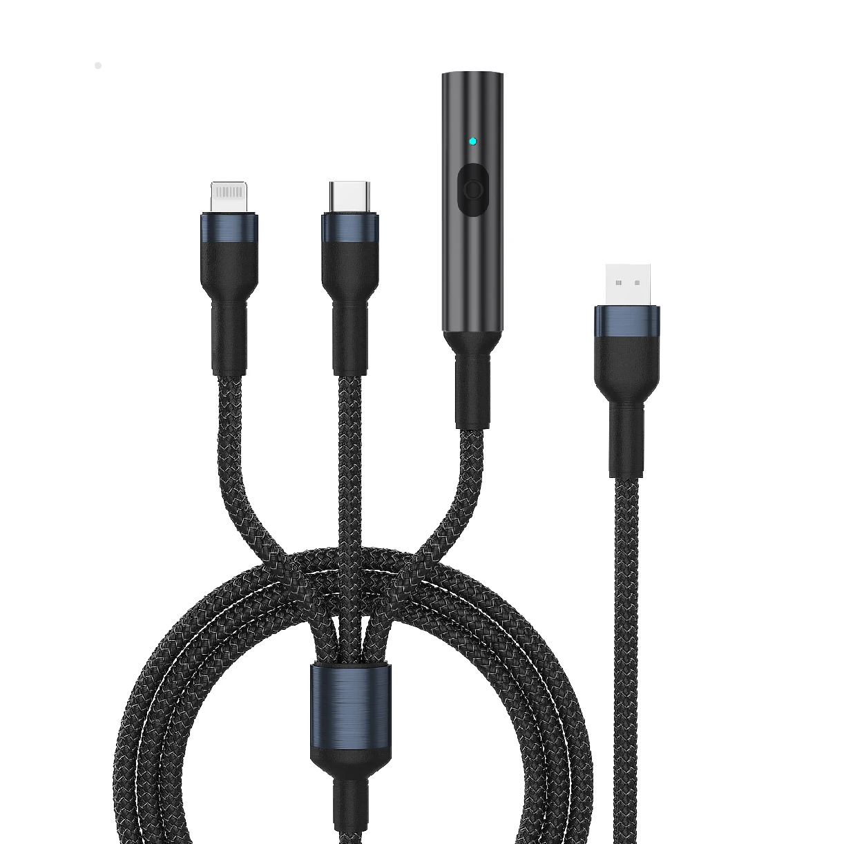 Универсальный зарядный кабель 3 в 1, с USB-портом типа C и прикуривателем