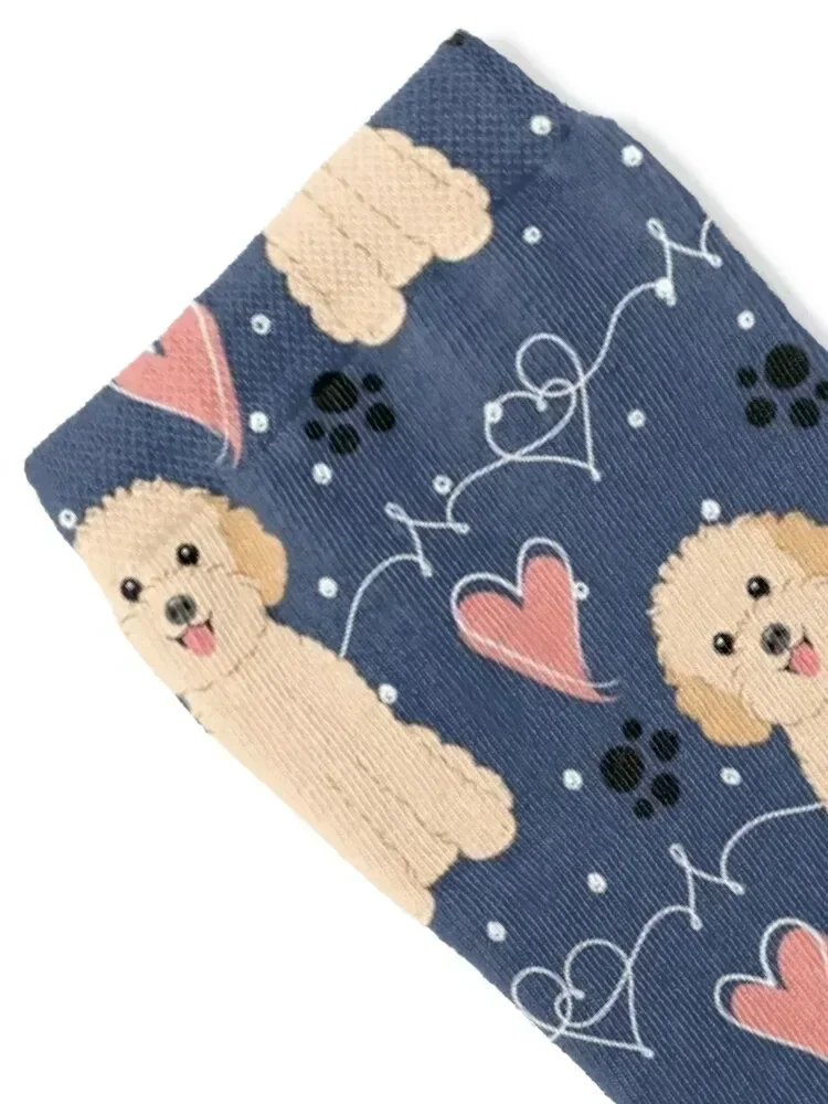 LOVE Apricot Toy Poodle Socks hiking professional running anti slip football Crossfit Socks For Girls Men's