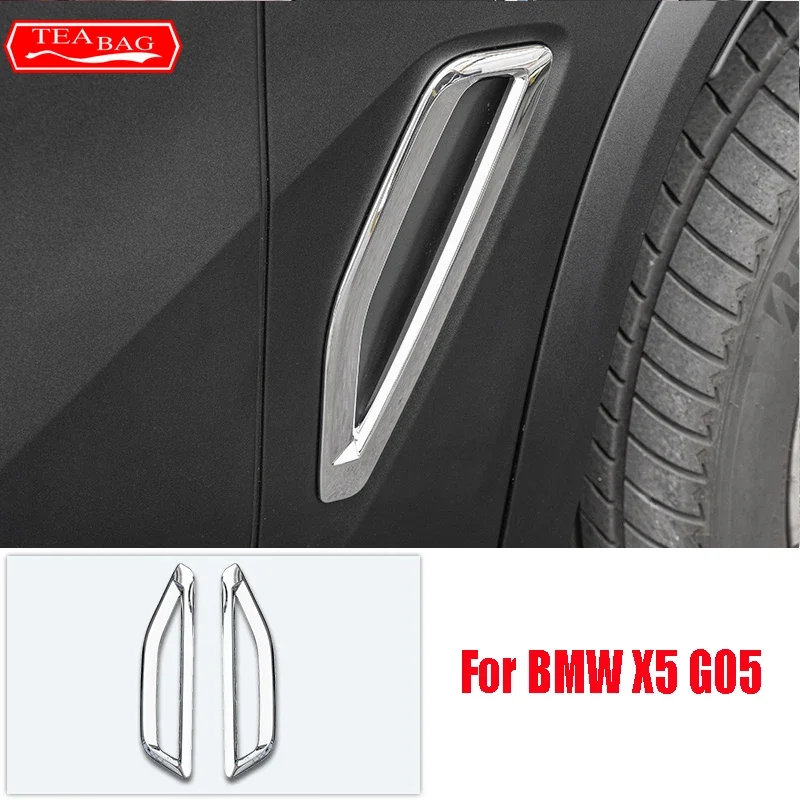 سيارة الخارجي قطاع الكسوة الديكور الحرس الخلفي حماية لوحة لسيارات BMW X5 G05 2019-2021 الفولاذ المقاوم للصدأ الجذع الخلفي الحرس لوحة #5