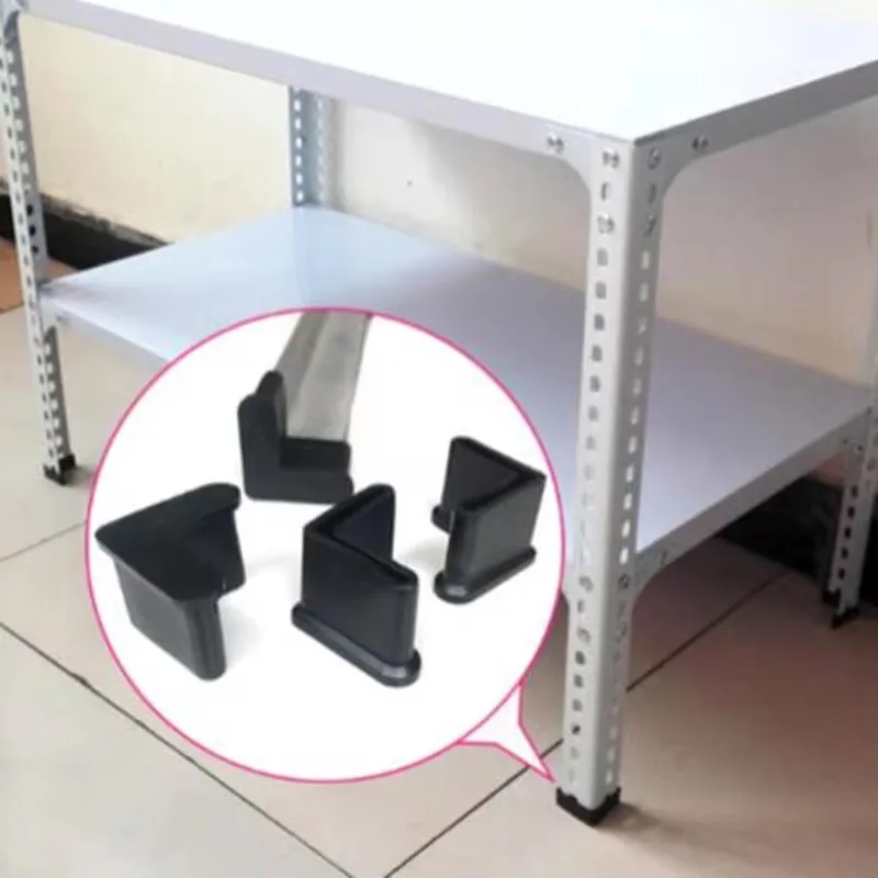 4Pcs Slotted Angle Bar Shelf Iron Bed L Type Rubber Base Foot Pad Foot Cover Protective Rubber Sleeve image 4