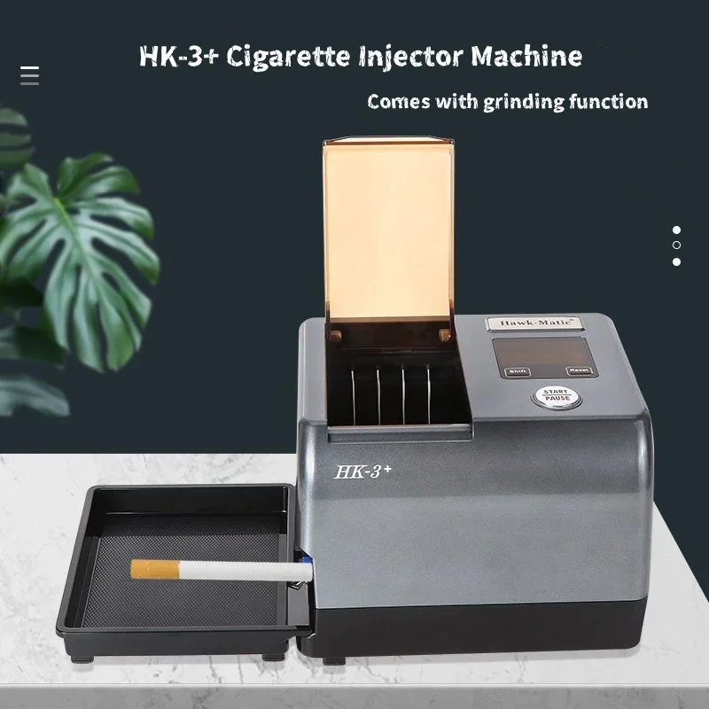 HK-3+ Electric Cigarette Injector Machine 6.5/8MM Full Automatic Tobacco Roller Filling Maker with Mini Tray Smoking Accessories