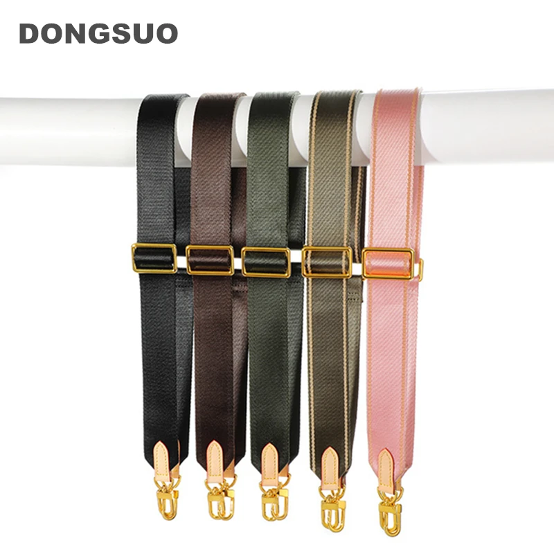 Large canvas strap with genuine leather for designer shoulder bag purse bag replacement parts accessories