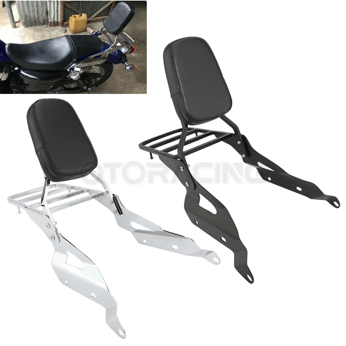 Motorcycle Backrest Sissy Bar with Rear Luggage Rack For Honda Shadow 750 VT750RS 2010 2011 2012 2013 2014 2015 2016 2017 2018