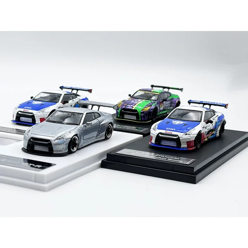 In Stock FUJI 1:64 Pandem GTR R35 EVA Robot Diecast Diorama Car Model Collection Miniature Toy