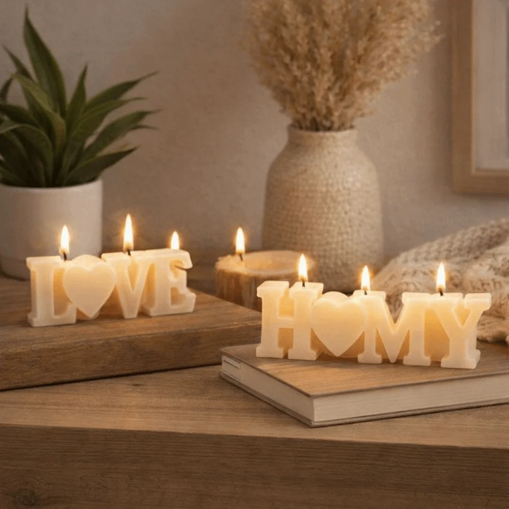 

Decorative Heart Shape Silicone Love Mold English Letters Handmade DIY Resin Crafts Non-stick Romantic Epoxy Resin Mould Office
