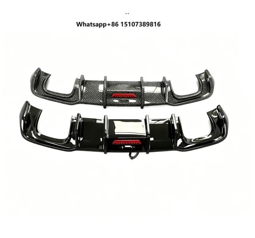 Car A3 S3 Rear Carbon Fiber Texture Diffuser Sedan Hatchback Glossy Black Rear Splitter Lip for  A3 S3 8V.5 2017 2018 2019