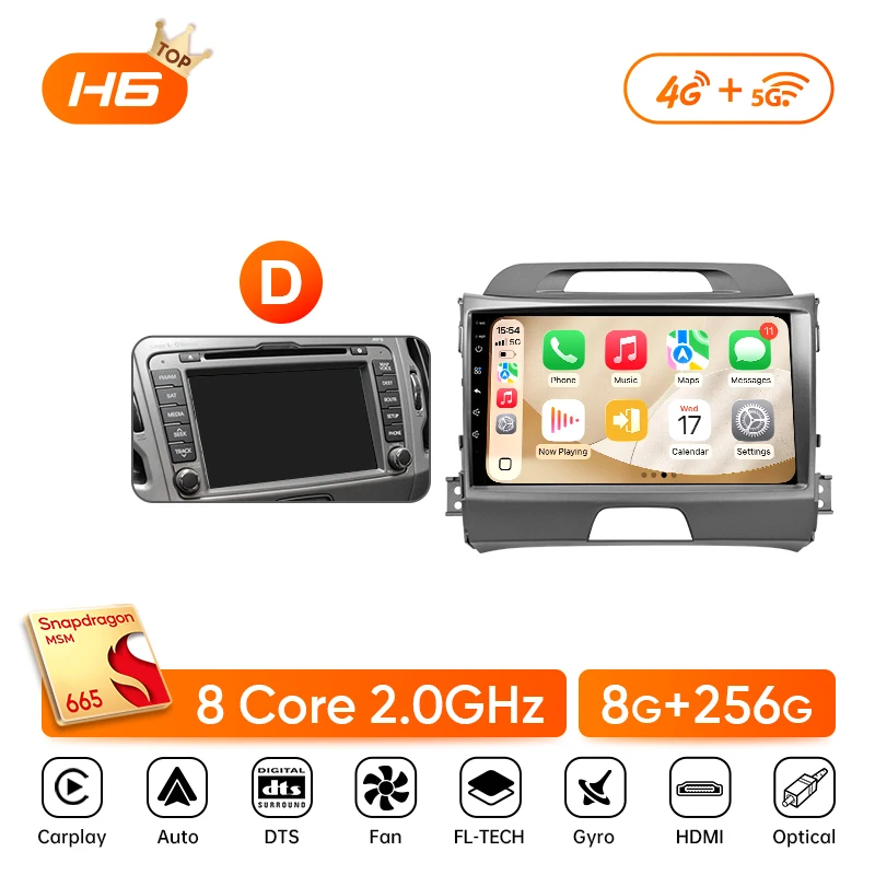 Ainavi Autoradio Voor KIA Sportage 3 Sportage R 2010-2016 Draadloze Android Auto CarPlay Multimedia Speler Auto Stereo 4G Wifi 2Din