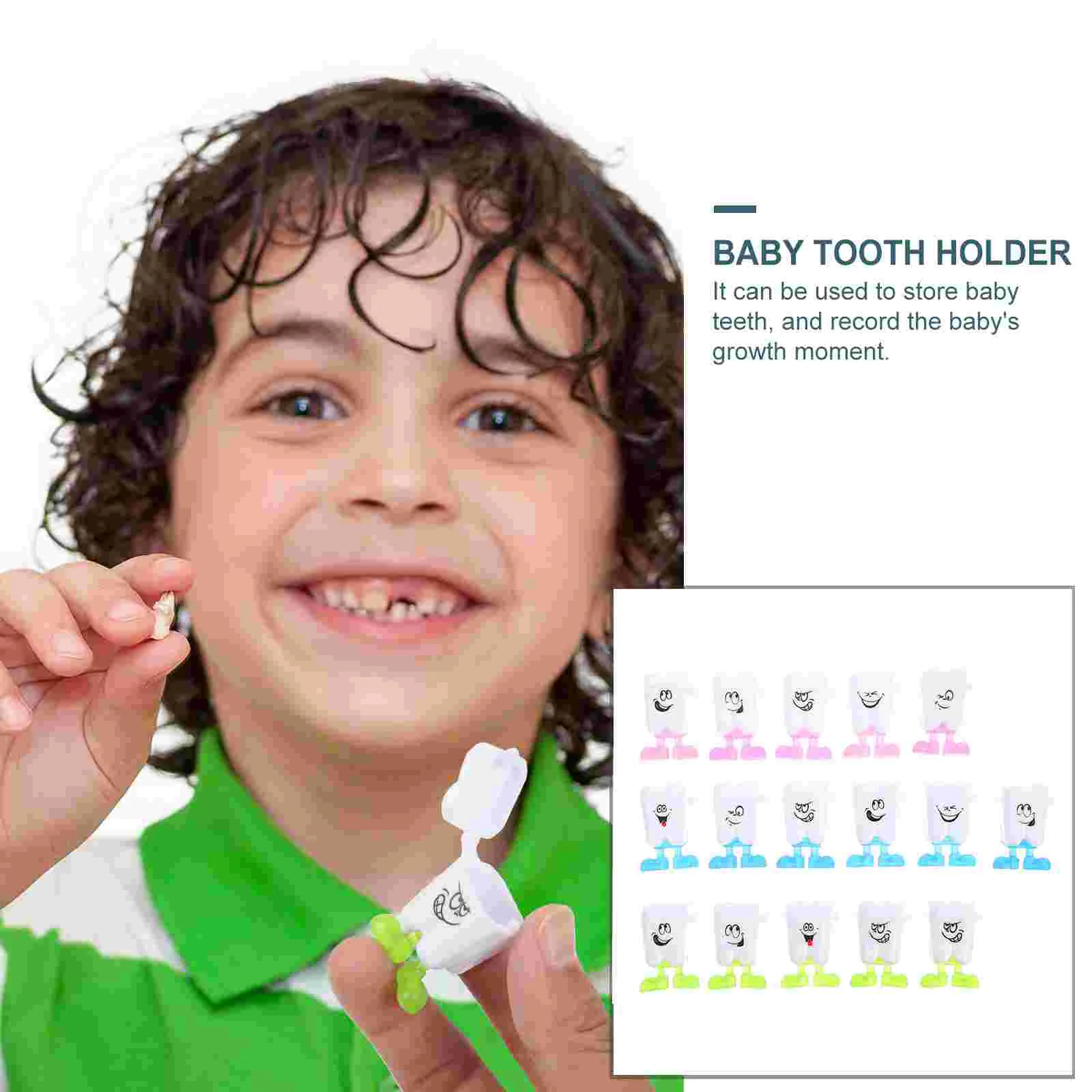 50 Pcs Tooth Storage Box Baby Teeth Container Plastic Keepsake ganizer Smooth Surface Unique Shape Baby Souvenirs Baby Tooth