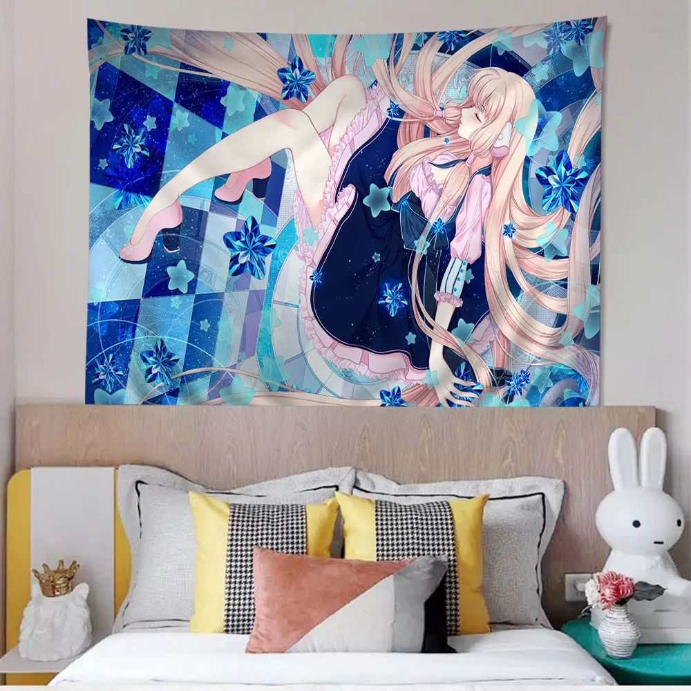 Anime Chobits Printed Large Wall Tapestry Hanging Tarot Hippie Wall Rugs Dorm Home Decor