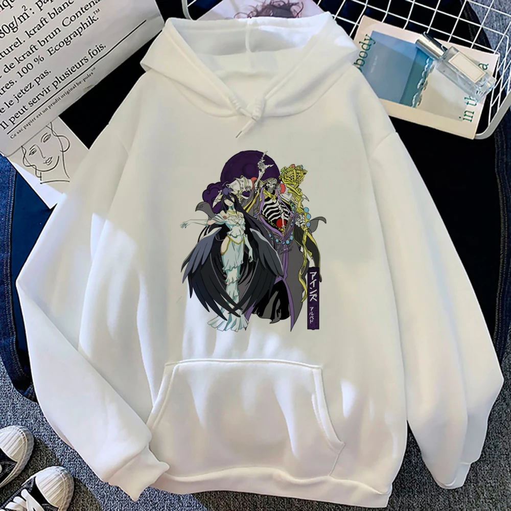 Overlord hoodie bulu domba wanita y2k kaus bertudung estetika wanita streetwear kemeja bertudung