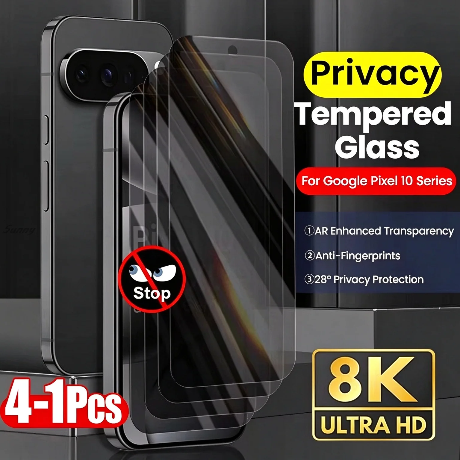 1-4Pcs Privacy Full Screen Protector For Google Pixel 11 Pro XL 9H Anti-Spy Tempered Glass Film For Google Pixel 11 Pro 11Pro