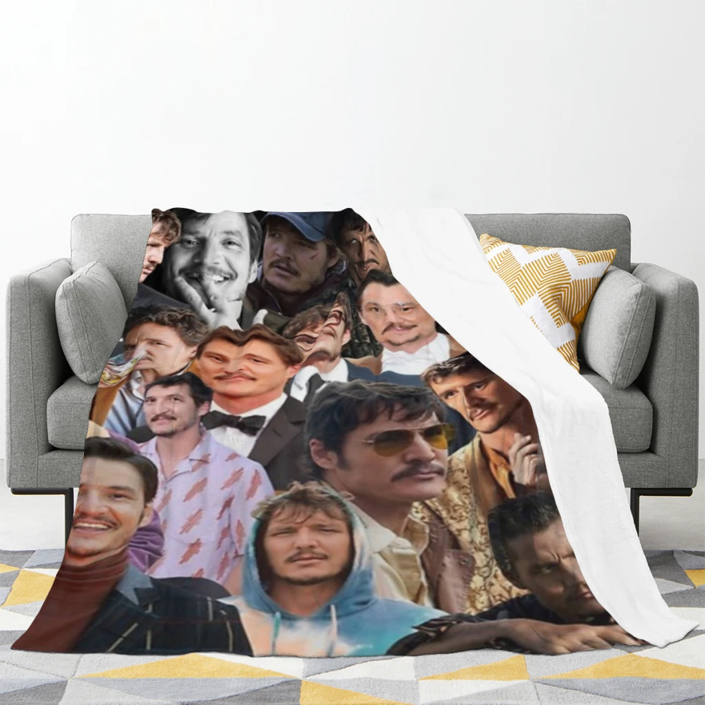 Pedro Pascal Photo Collage-1724081685.0869699 blankets Warm Flange blankets Soft and comfortable blanket picnic blanket