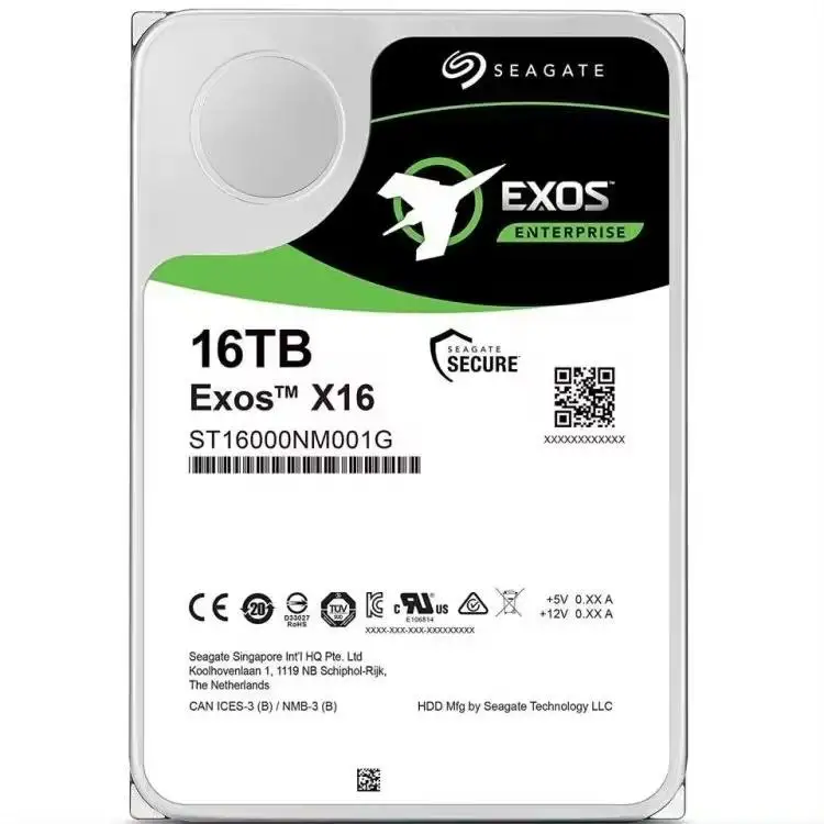 Customized ST16000NM001G Seagate Exos 16TB Enterprise HDD SATA 6Gb/s 512e/4Kn 7200 RPM 256MB Cache 3.5