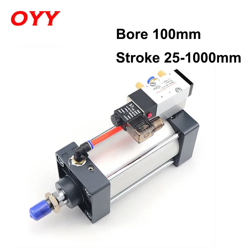 

Pneumatic Standard Solenoid Valve Integrated Cylinder SCF Series Bore 100mm Stroke 25-1000mm Air Cylinders Set Dust Elimination