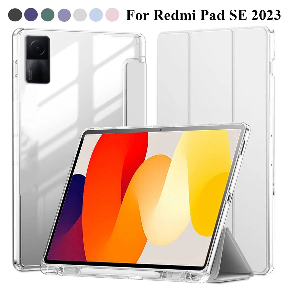 Image of Hülle für Xiaomi Redmi Pad SE 11'' 2023, Hybrid Slim Case Cover [Eingebauter Stifthalter] Schutzhülle mit Klarer Transparenter Schale