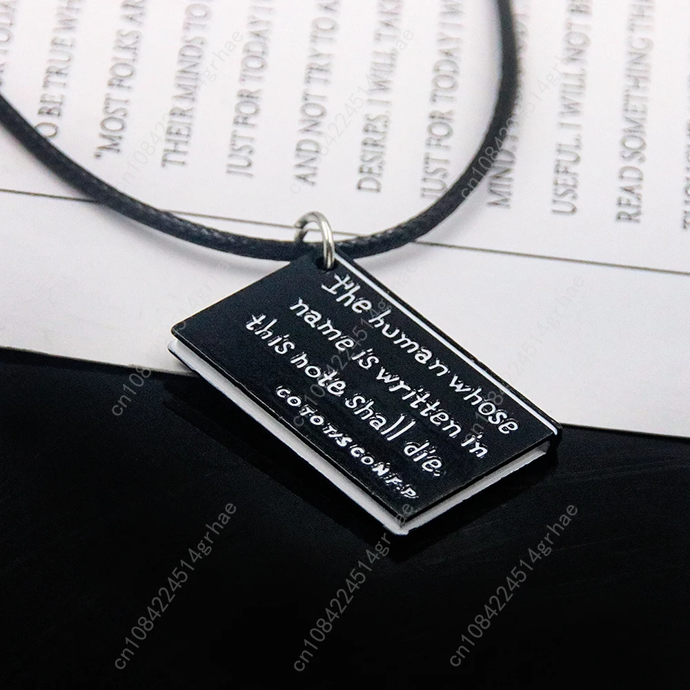 أنيمي مذكرة الموت قلادة سوداء ملاحظة كتاب قلادة حبل سلسلة مجوهرات قلادة لمحبي تأثيري الدعامة هدية الملحقات #3