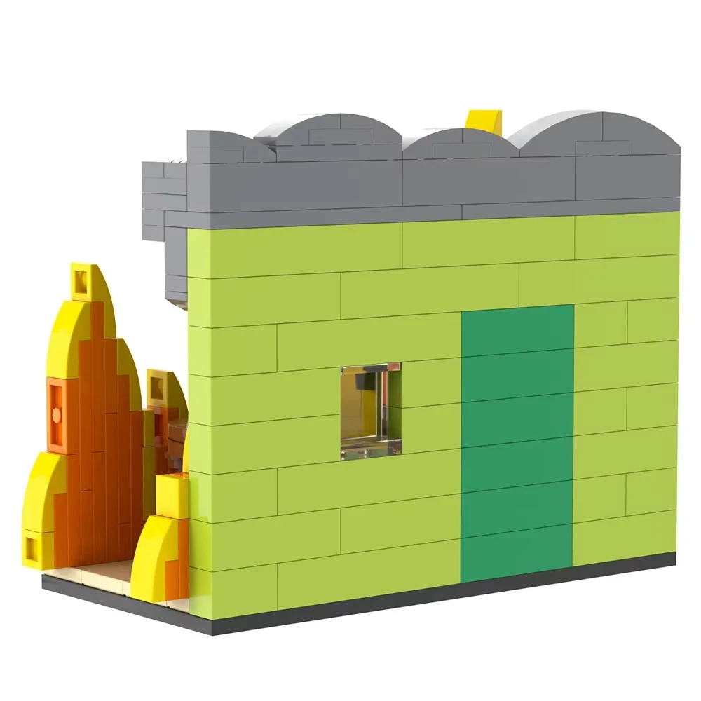 MOC This is Fine Dog Building Block Anime Cartoon Fire Meme Vignette Hound Dog Pets Animal Brick Model Toy with Paper Manual