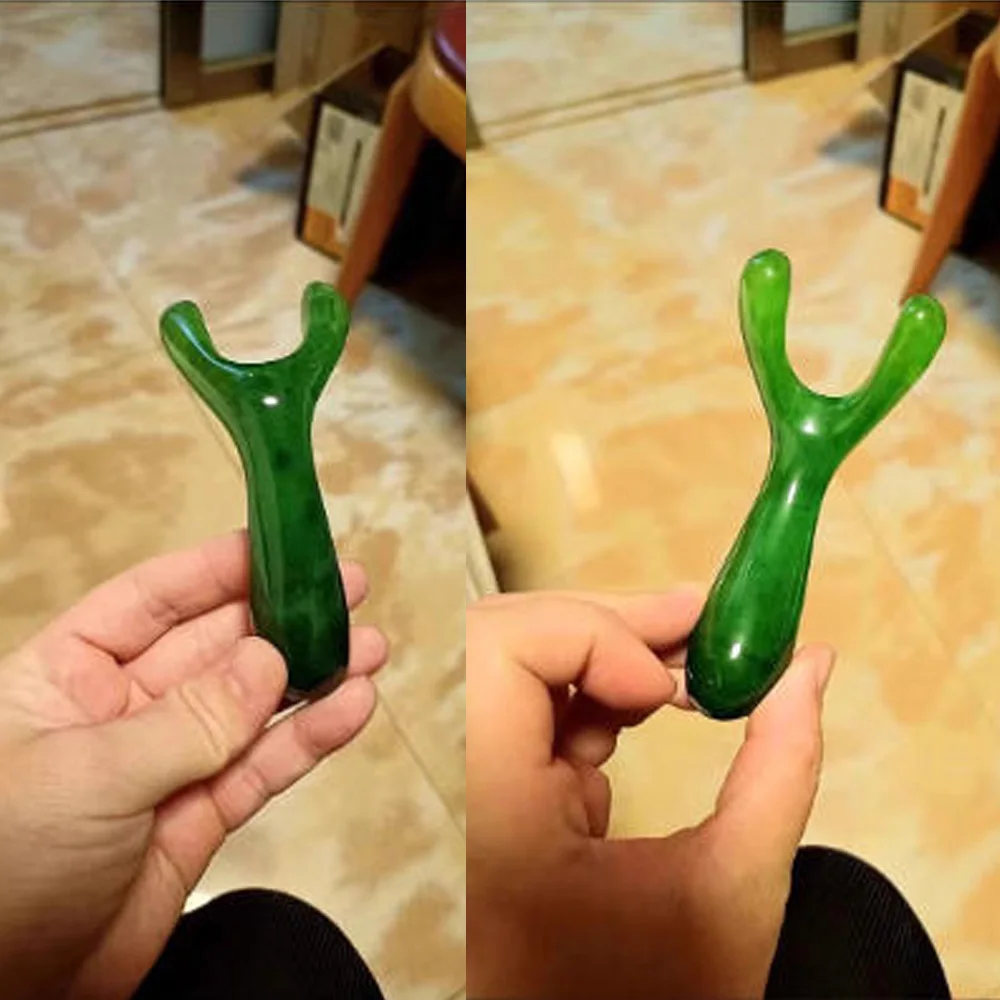 เครื่องนวดกัวซาแบบรูปตัว Y ทำจากเรซิ่น สำหรับยกกระชับใบหน้า นวดขูด นวดยกกระชับจมูก ลดอาการบวม นวดจุดกดจมูก